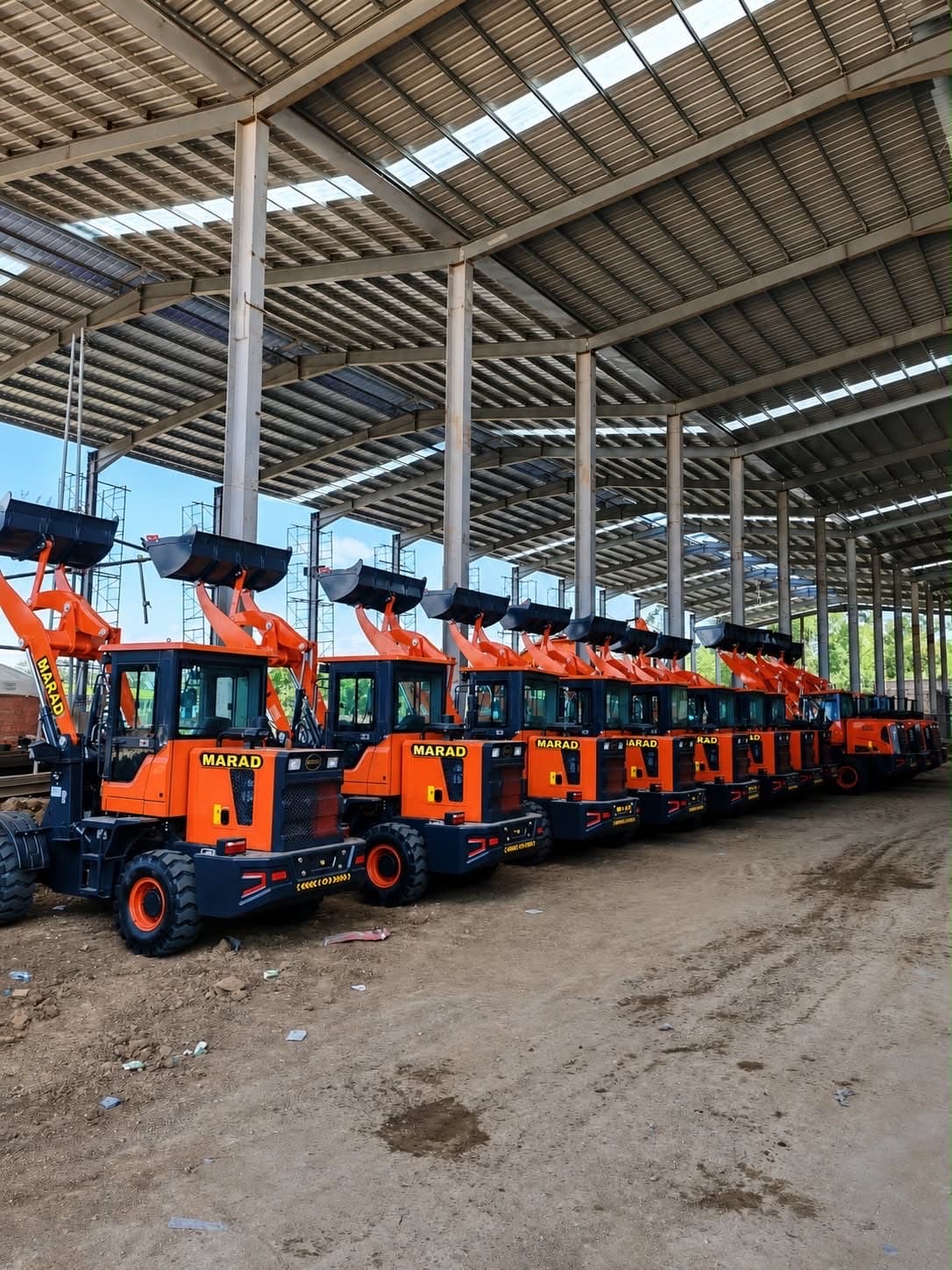 A lineup of MARAD wheel loaders inside our Cavite warehouse